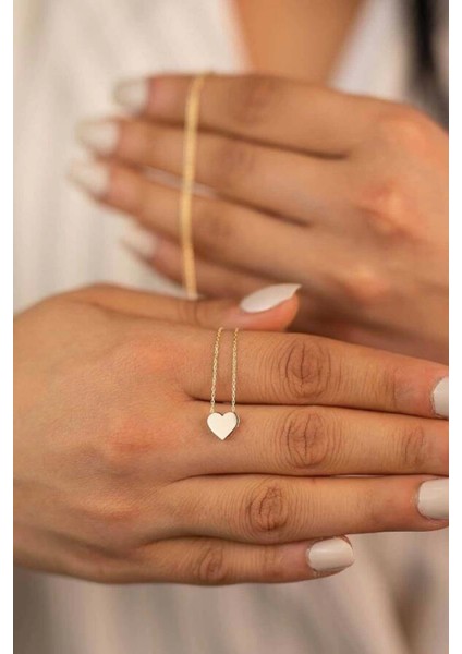 14 Ayar Altın Taşsız Kalp Kolye fırsatları