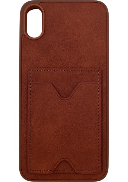 iPhone Xs Max Uyumlu NT-N028 Deri Kartlık Arka Koruma Kılıf