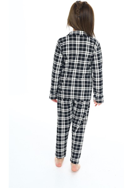 Kız Çocuk Ekose Pijama Takımı 3-16 Yaş 12156