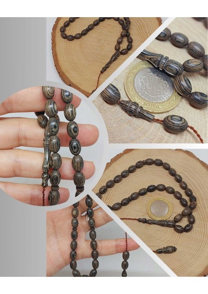 Kafur Ağacı Badem Kesim 33LÜK Tesbih 6.5*9mm (55832)