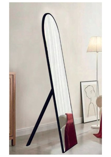 Siyah Ayaklı Antre Koridor Duvar Salon Ofis Yatak Odası Boy Aynası 50 x 150 cm