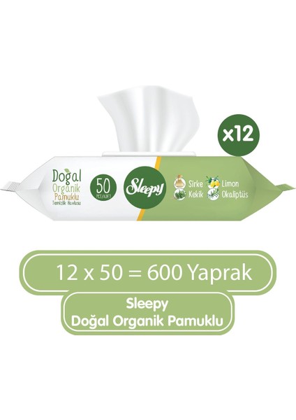 Doğal Organik Pamuklu Temizlik Havlusu 12X50