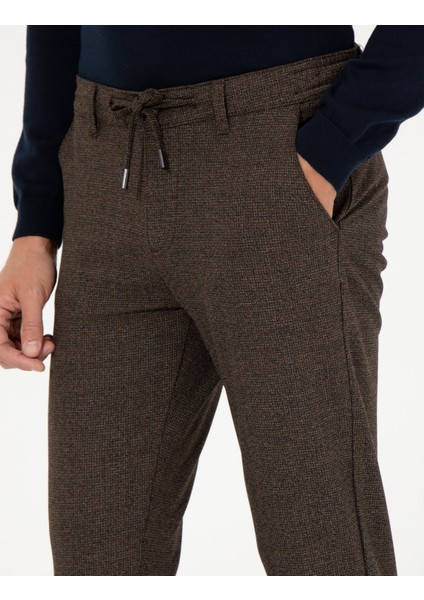 Erkek Kahverengi Slim Fit Kanvas Pantolon 50259719-VR029