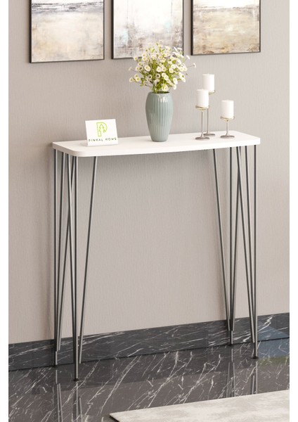80 cm Beyaz Dresuar Kahve Köşesi Konsol Modern Raf Metal Boru Gümüşayaklı fiyatları