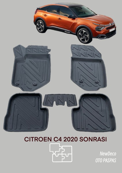 NewDeco Citroen C4X 2023 Sonrasi Için 5,5d Carbon Style Havuzlu Paspas - Tpe Malzeme