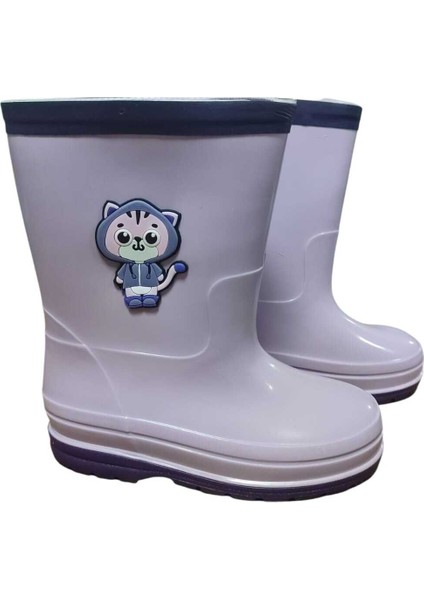 Kışlık Kız Çocuk Yağmur Çizmesi Çoraplı