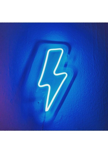 Şimşek Dekoratif Renkli Işıklı Duvar Aydınlatması Tablo Tabela Neon