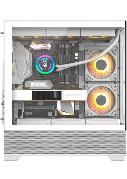 CF925 Tamperli Cam Gaming Oyuncu Kasası - 3 Rgb Fanlı, Kumandalı, Itx/m-Atx/atx/e-Atx Uyumlu