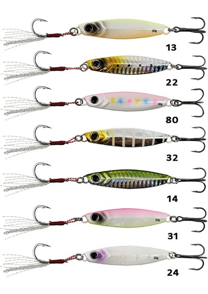 Bluefish Jig 30GR 7li Tüm Set (Kutulu) modelleri