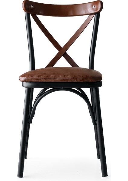 Keops Masa ve Bahar Çapraz Sandalye Takımı, Ceviz, Siyah 90 x 90 modelleri