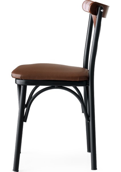 Keops Masa ve Bahar Çapraz Sandalye Takımı, Ceviz, Siyah 90 x 90 fırsatları