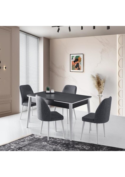 Sırma Masa + Merida Sandalye Takımı, Antrasit, 130*80
