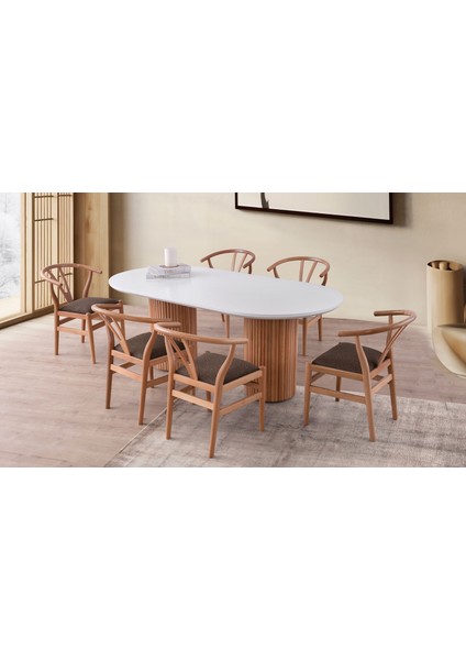 Ece Masa, Royale Sandalye, Beyaz, 200 x 100