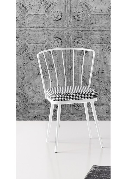 Ay Masa ve Sandalye Takımı, Carrara Beyaz, 120 x 70
