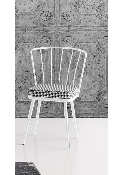 Ay Masa ve Sandalye Takımı, Carrara Beyaz, 120 x 70