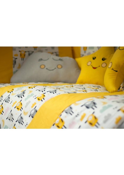 Bebek Uyku Seti Nevresim Takımı 80x130 Zuzu Sarı