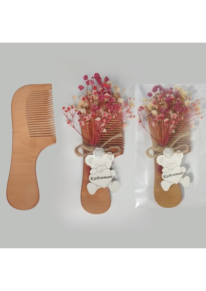 Teknoloji Bebek Yeni Doğan Mevlüt Sünnet Hediyelik Çiçek ve Ayıcık Süslü Tarak 25 Adet