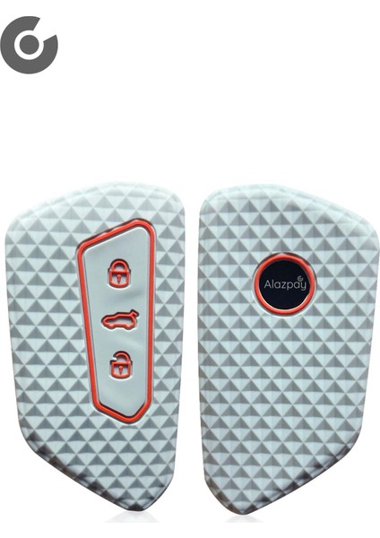 Volkswagen Golf Passat Arteon Tiguan Caddy Silikon Desenli Anahtar Kılıfı (1 Adet)