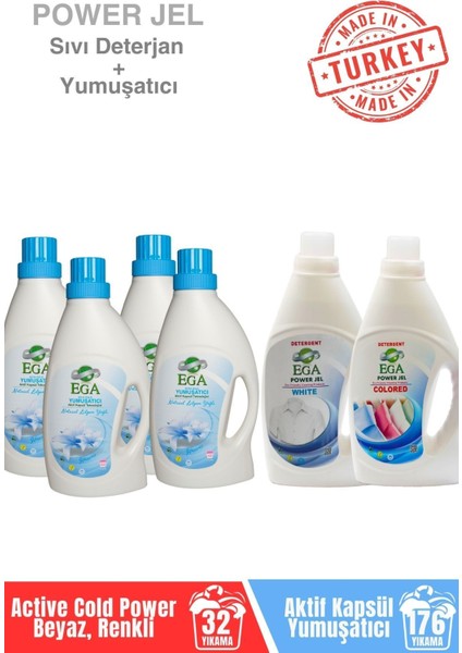 Lilyum Çamaşır Yumuşatıcısı + Power Jel Renkli Yıkama Deterjanı + Beyaz Sıvı Yıkama Deterjanı