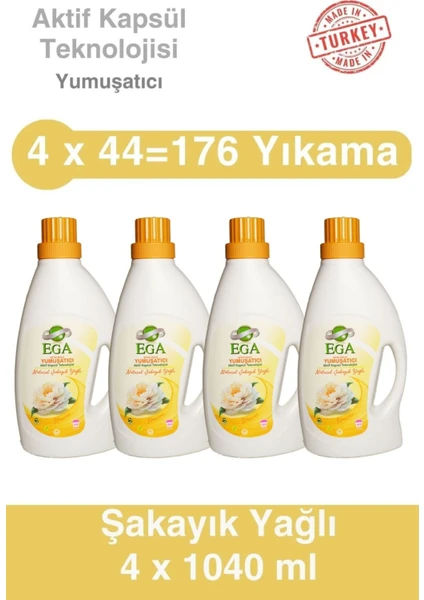 Aktif Kapsül Teknolojili Şakayık Çamaşır Yumuşatıcısı 4 x 1040 ml 176 Yıkama