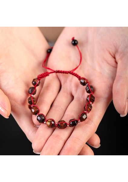 Makrome Örgülü Faset Kesim Kuvars Doğaltaş Kadın Bileklik indirimleri