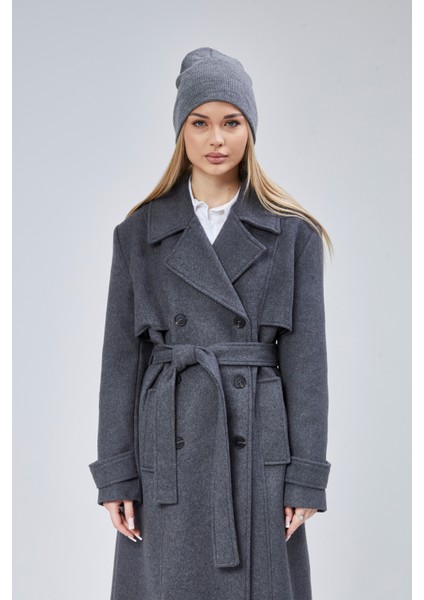 Kuşaklı Oversize Kaşe Kaban fiyatları