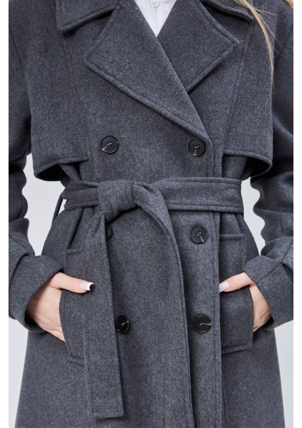 Kuşaklı Oversize Kaşe Kaban modelleri