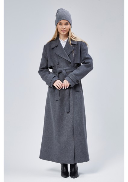 Kuşaklı Oversize Kaşe Kaban indirimleri