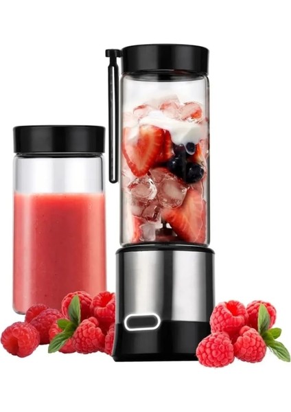 Rose Teknoloji Acl Şarjlı Taşınabilir Taşınabilir 450ML Hacimli 380ML Bardaklı Bu Kırabilen Blender