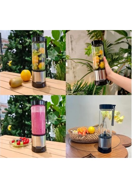 Rose Teknoloji Acl Şarjlı Taşınabilir Taşınabilir 450ML Hacimli 380ML Bardaklı Bu Kırabilen Blender