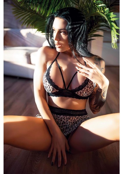 Hotflirt Nl 3488 Göğüs Detaylı Leopar Takım - Leopar - L-Xl