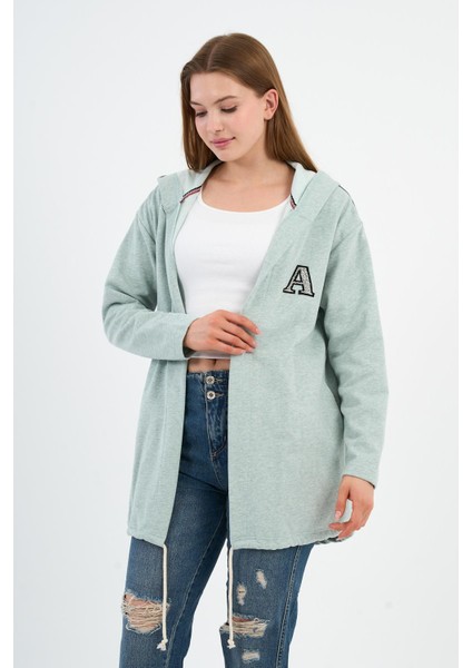 Alexandergardı Kapüşonlu Omuz Detaylı Uzun Hırka (B22-30305)