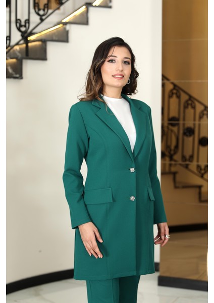 Parla Mono Yaka Ceket Takım Zümrüt ELB70 fiyatları