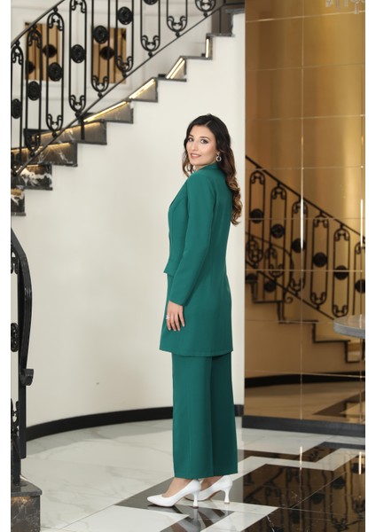 Parla Mono Yaka Ceket Takım Zümrüt ELB70 modelleri