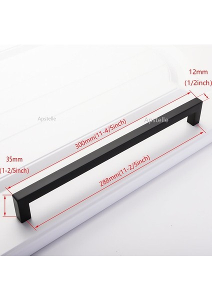 288 mm-300 mm Altın Siyah Dolap Kulpu Kare Mobilya Donanım Paslanmaz Çelik Mutfak Kapı Kolları Dolap Dolap Çekmece Çeker (Yurt Dışından)