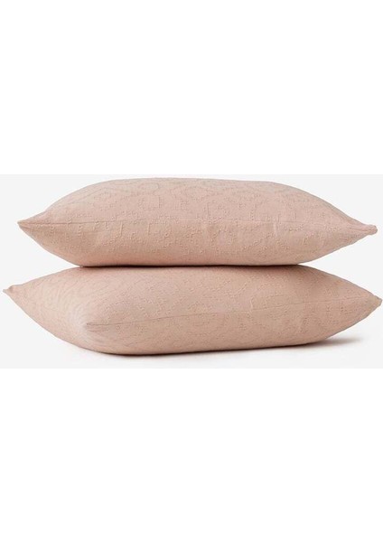 Damask Pamuk Yastık Kılıfı 2'li Açık Pembe 50 x 70