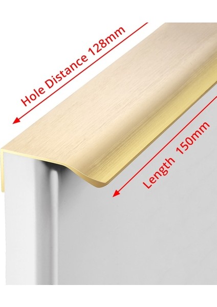 Altın Uzunluğu 150 mm Kak Siyah Gümüş Gizli Dolap Kolları Çinko Alaşımı Mutfak Dolabı Çekmece Kolları (Yurt Dışından)
