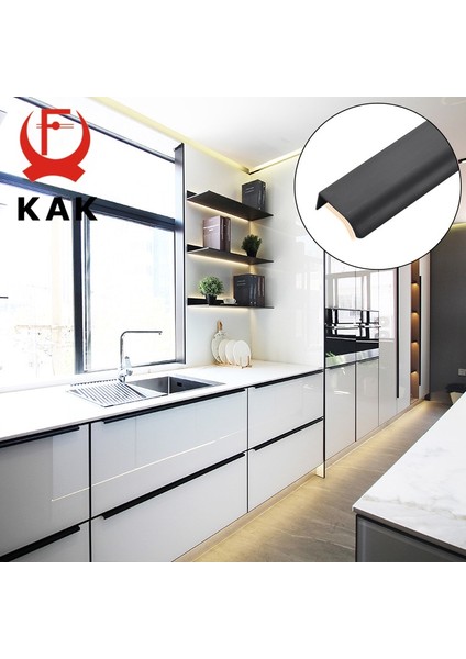 Altın Uzunluğu 150 mm Kak Siyah Gümüş Gizli Dolap Kolları Çinko Alaşımı Mutfak Dolabı Çekmece Kolları (Yurt Dışından) fırsatları