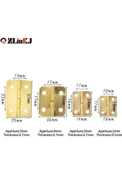 Gold-18X16CM 10PCS Zlinkj Mini Metal Menteşeler Retro Kapı Menteşeleri Menteşe Vidalı Mobilya Menteşeleri 37X25 mm, 30X26 mm, 24X18 mm, 18X16 mm (Yurt Dışından) modelleri