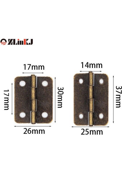 Gold-18X16CM 10PCS Zlinkj Mini Metal Menteşeler Retro Kapı Menteşeleri Menteşe Vidalı Mobilya Menteşeleri 37X25 mm, 30X26 mm, 24X18 mm, 18X16 mm (Yurt Dışından) fırsatları