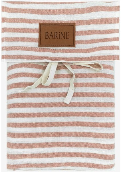 Striped Serenity Keten Yastık Kılıfı 2'li Taba 50 x 70