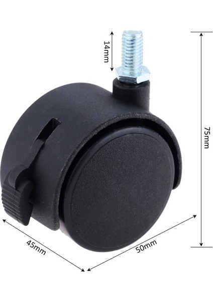 H 1 Adet 360 Derece Dönebilen Evrensel Sürgülü Tekerlekler Mobilya Tekerleri 1/1.25/1.5/2 Inç Fren Arabaları Için Bilgisayar Sandalyesi Tekerlekli Sandalyeler (Yurt Dışından)