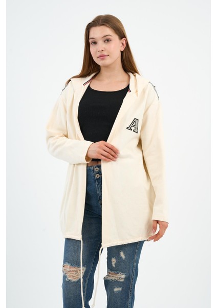 Alexandergardı Kapüşonlu Omuz Detaylı Uzun Hırka (B22-30305)