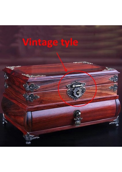 J 1 Adet Retro TaSarım Dolap Mücevher Kutusu Antika Toka Ahşap Kutu Mandalı Dekoratif Vintage Çile Mandalı Toka Kilit Çok Şekilli (Yurt Dışından) fiyatları