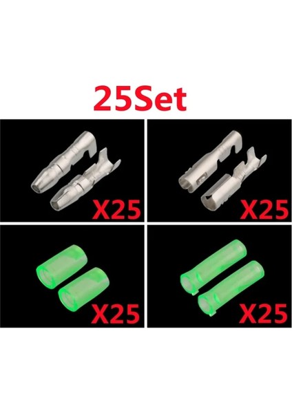 25 Takım (100 Adet) 25/50/100 Takım 3.5 Mermi Terminali Araba Elektrik Teli Konnektörü 3.5 mm Dişi + Erkek + Kılıf Soğuk Pres Sıkma Terminali Yeşil (Yurt Dışından) fiyatları