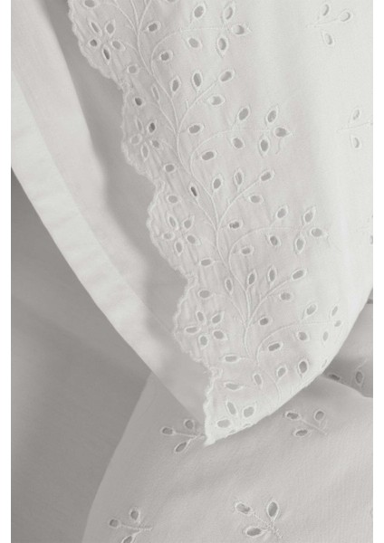 Eyelet Yastık Kılıfı 2'li Beyaz 50 x 70