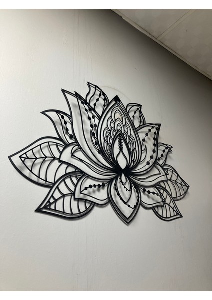 Lotus - 3D Mandala Lotus Metal Duvar Dekoru - Dekoratif Tablo - Ev ve Ofis Duvar Dekorları