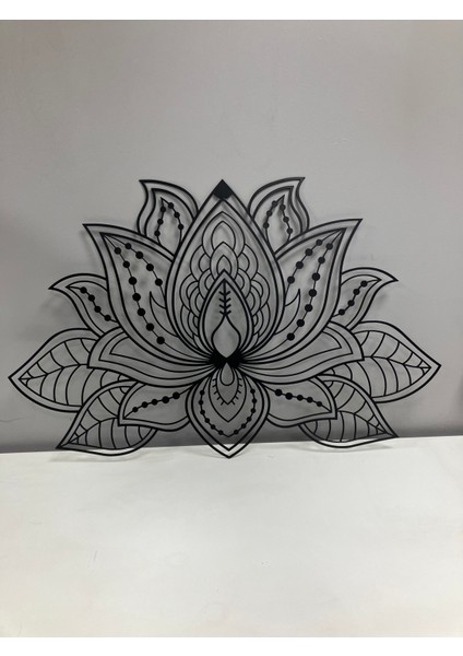 Lotus - 3D Mandala Lotus Metal Duvar Dekoru - Dekoratif Tablo - Ev ve Ofis Duvar Dekorları