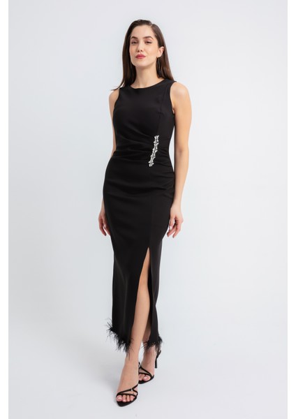 Kadın Siyah Otrişli Söz Nişan Nikah Abiye Elbise fiyatları