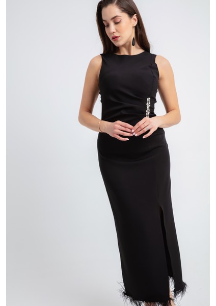 Kadın Siyah Otrişli Söz Nişan Nikah Abiye Elbise modelleri